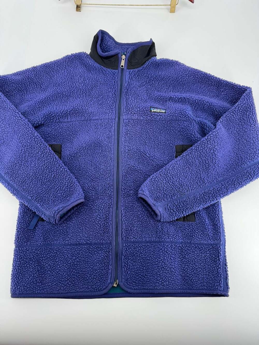 Vintage 90s Patagonia PEF Deep Pile Retro-X Fleece Jacket Purple Large USA Made